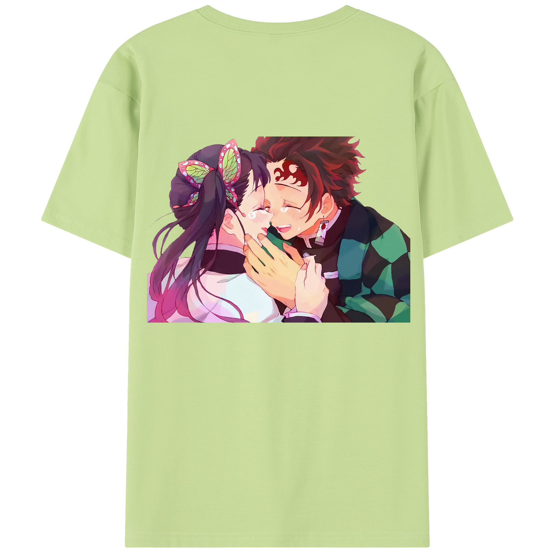 （画像用） 鬼滅の刃 竈門 炭治郎／かまど たんじろう Kamado Tanjirou 綿100％半袖Tシャツ（背面プリント）